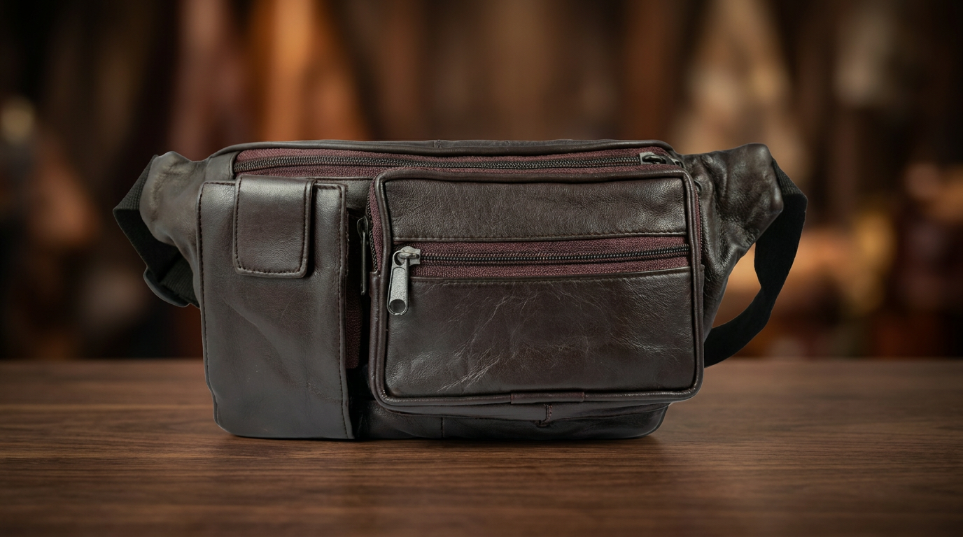 Bauchtasche Hüfttasche Echtleder. Schwarz oder Braun
