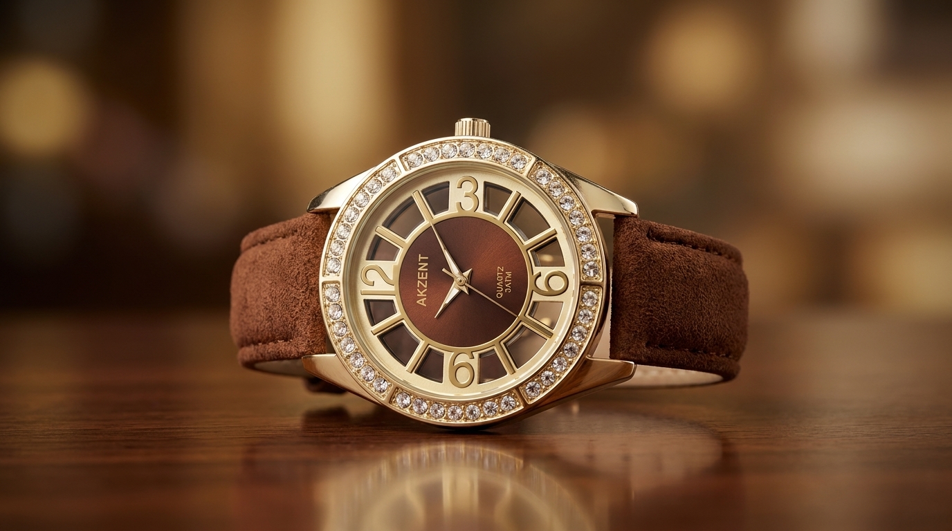 Damenuhr – elegante Quarzuhr mit Crystal-Besatz